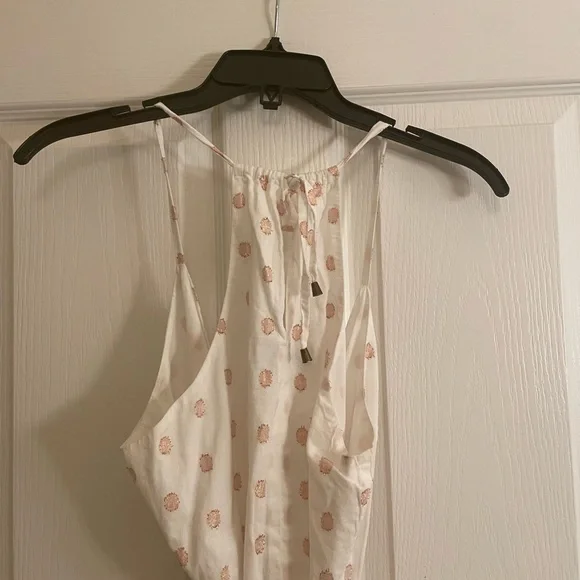 LOVERS + FRIENDS Gigi Polka Dot Print Flounce Wrap Dress in White and Pink - Picture 11 of 13